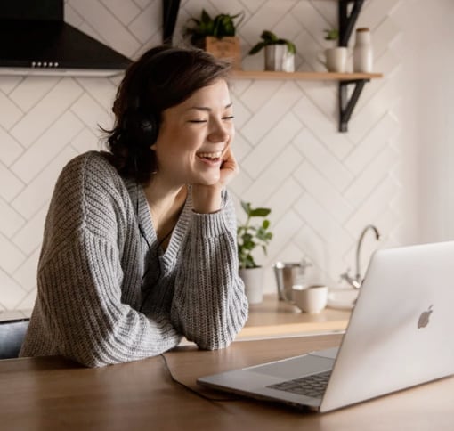 Woman on video call